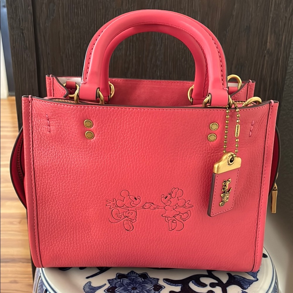 Coach Pink Leather Handbag*NOTE: Missing crossbody strap